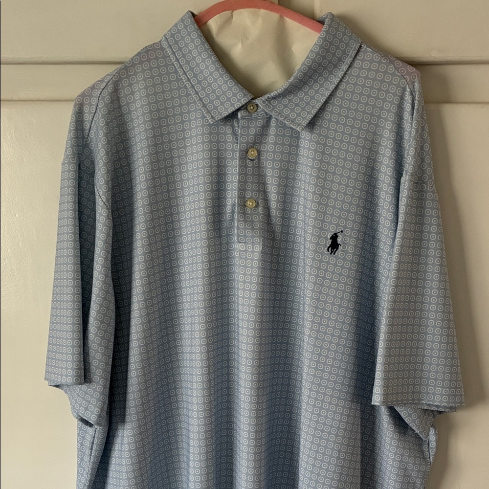 Polo by Ralph Lauren Blue Patterned Polo Shirt